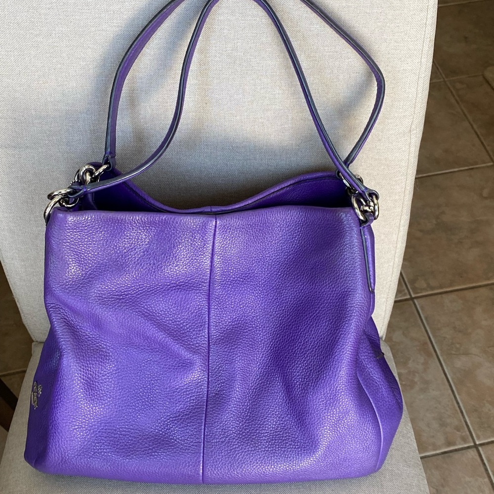Coach Pebble Leather Purse, Purple
